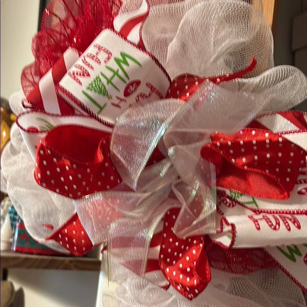 Festive Candy Cane Holiday Wreath